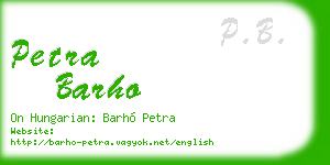 petra barho business card